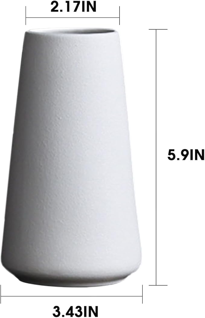 Modern White Small Ceramic Vase Set of 9 for Living Room Bedroom 5.9'' Minimalist Fresh Flower Vases for Home Decor Office Fireplace Centerpieces Nordic Style Gift for Fake Plant 9 Pack