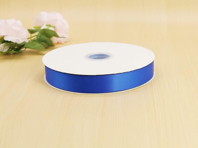 100 Yards Double Faced Satin Ribbon - Assorted Gift Wrapping & DIY Crafts Bow, Hair Headband Accessories (1" 25mm, Royal Blue)