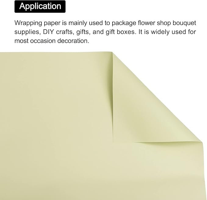 MECCANIXITY 10 Pcs Flower Wrapping Paper 22.8x22.8 Inch Waterproof Florists Wrapping Paper for Florist Bouquet Supplies, DIY Crafts, Gift/Gift Box Packaging Milk Green