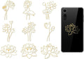 OLYCRAFT 9Pcs Golden Metal Stickers 1.6x1.6 Inch Gold Flower Sticker Lotus Flower Theme Self Adhesive Stickers Lotus Blossom Metal Crafts Sticker for DIY Scrapbooking DIY Crafts Resin Decoration