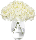 Tifuly Hydrangea Artificial Flowers with Stems 12pcs Fake Hydrangea Silk Flowers Faux Hydrangea Flowers Heads for Wedding Centerpiece Home Party Baby Shower Decor（Off White）