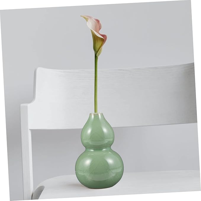Cabilock 1pc Gourd Shape Hydroponic Vase Elegant Ceramic Flower Arrangement Decor Unique Home Decoration for Office and Restaurant for Friends