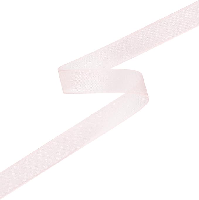 3/8 Inch Pink Shimmer Sheer Organza Ribbon Sheer Chiffon Ribbon 50 Yards-Roll Multiple Colors Available for Gift Wrapping Wedding Events Christmas Décor