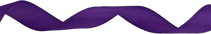 Solid Grosgrain Ribbon 25 Yard Each Roll 100% Polyester Woven Edge (3/4", Purple)