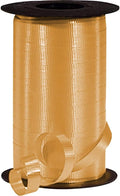 PMU Curling Ribbon - Crimped Texture Curling Ribbons for Gift Box Wrapping, Florist Flowers, Birthday Party Decorations, Festival Art Craft & Christmas Décor - Gold 3/8 Inch X 250 Yards, Pkg/1