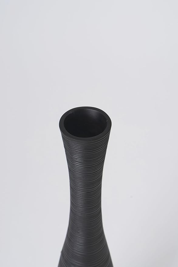 Leewadee Decorative Tall Floor Vase for Living Room Decor, 26 inches, Black, Resin