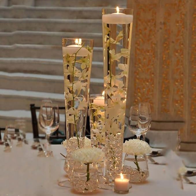 Efavormart 6pcs/Set 24" Tall Trumpet Heavy Duty Glass Centerpiece Vase for Wedding Party Banquet Events Centerpiece Decoration