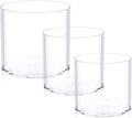 JYPS Clear Vase Set of 3, Polycarbonate, Round, Transparent, Wide Mouth, 6 inches, Ideal for Wedding Decor, Flowers, Bedroom, Living Room, Bathroom, Break Resistant