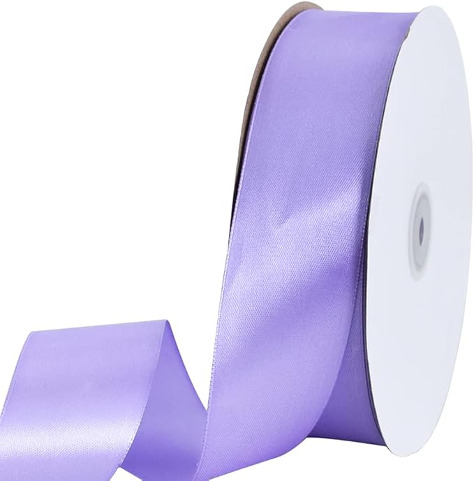 TONIFUL 1-1/2 Inch (40mm) x 100 Yard Lavender Light Purple Wide Satin Ribbon Solid Fabric Ribbon for Gift Wrapping Chair Sash Valentine's Day Wedding Birthday Party Decoration Craft Sewing Halloween