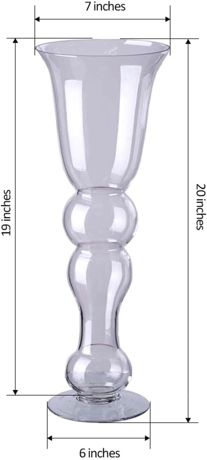 Efavormart 4 Pack | 20'' Pilsner Curved Trumpet Glass Vase