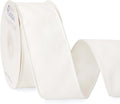 Ribbli White Velvet Wired Ribbon 2.5 Inch Velvet with Satin Christmas Ribbon for Christmas Tree Gift Wrapping Crafts Wreaths Supplies-Continuous 10 Yards