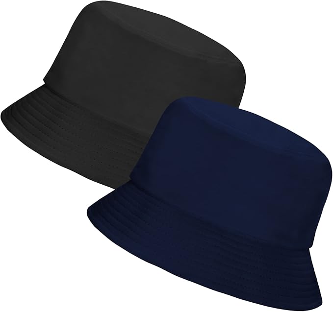 Rosoz 1 & 2 Pack Bucket Hat for Women Men Summer Travel Beach Sun Hat Outdoor Cap Unisex Bucket Hats