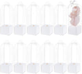 BENECREAT 12Pcs Single Rose Flower Box Empty Bag, Clear Flower Packing Boxes Flower Gift Boxes for Graduation Wedding Birthday Floral Gift Floral Arrangement Supply, White