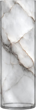 xmyzcd White Marble Stone Texture Vase Cylinder Vases Clear Plastic Flower Vase Easy to Clean for Centerpieces Homes, Offices, Kitchens