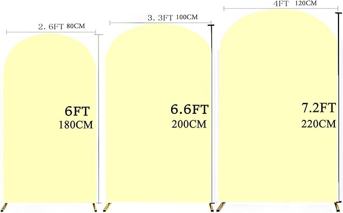 Yellow 6FT Arch Backdrop Cover, Yellow Chiara Backdrop Cover, Background Stand Covers, Arch Stand Covers for Birthday Wedding Party Decoration