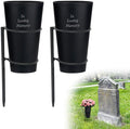 Engraving Metal Cemetery Vases Flower Holder with Spikes Memorial vases for Grave Vase Decorations for Cemetery Vase Flower Holder for Memorial Grave Lawn Yard Funeral Headstone Decor with Freely DIY