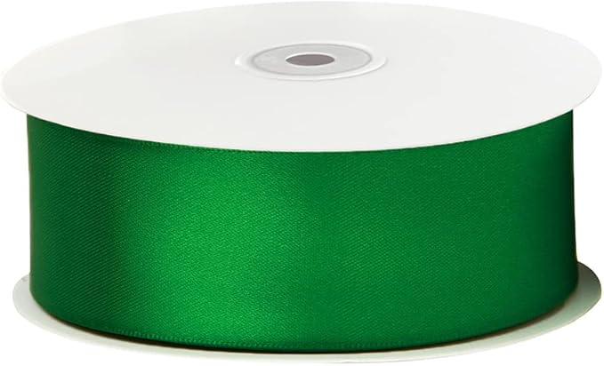 LIUYAXI Green Double Faced Satin Ribbon, 2" X Continuous 50 Yards, Fabric Ribbon Use for Bows Bouquet,Christmas Gift Wrapping,Floral Arrangement
