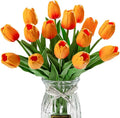 20pcs red Faux Tulips Flowers Fake Flowers Bouquets 13.5" Mother's Day Easter Valentine’S Day Gifts in Home Kitchen Wedding Dining Table Decorations Aesthetic No Odor