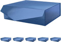PACKHOME 6 Large Gift Boxes with Lids 13.5x9x4.1 Inches, Sturdy Collapsible Gift Boxes with Magnetic Closure (Glossy Navy)