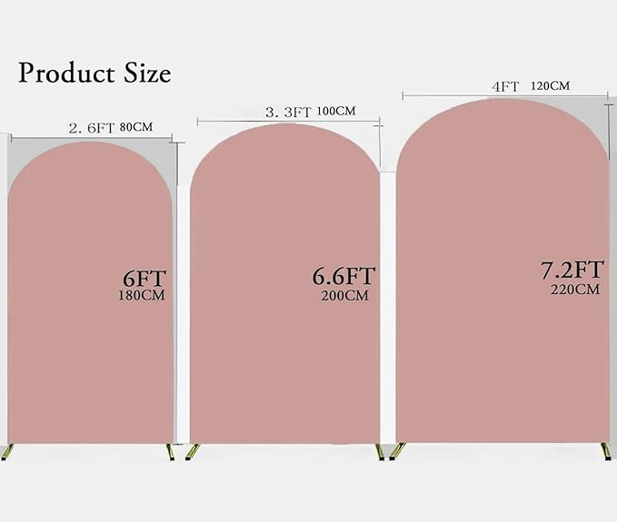 Dusty Rose Wedding Arch Cover 6.6 FT, Chiara Backdrop Stand Covers for Party Celebration Proposal Birthday
