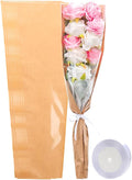 HSONAIGEE 50 Pieces Flower Bouquet Wrapping Paper, 24.8 x 8.7 x 4.7 Inch Flower Bags for Bouquets Kraft Floral Wrap Sleeves with Ribbons for Home Mother’s Day Wedding Flower Bar Supplies