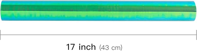 LeZakaa Green Wrapping Paper Roll - Holographic Iridescent Wrapping Paper for Birthday, Valentine's, Mother's Day, Holiday - 17 inches x 32.8 Feet (47.23 sq.ft.)