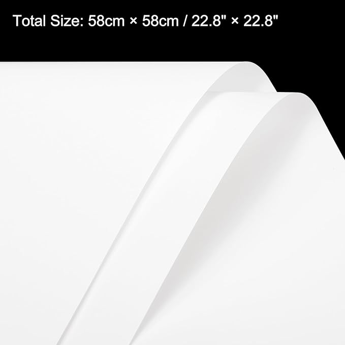 MECCANIXITY Pearlescent Film Flower Wrapping Paper 22.8x22.8 Inch Waterproof for DIY Crafts, Gift/Gift Box Packaging Cream White Pack of 10