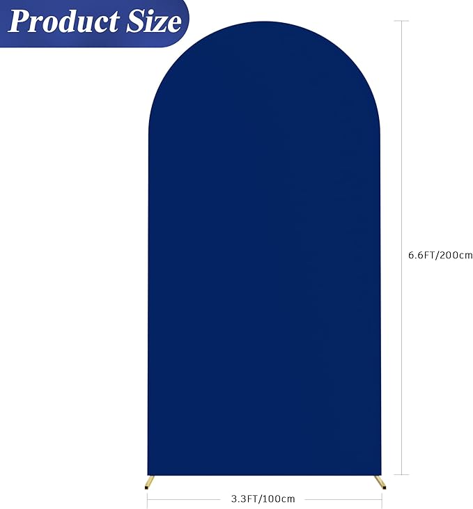Wokceer 6.6FT Wedding Arch Cover Spandex Fitted Wedding Arch Stand Covers Round Top Chiara Arch Backdrop Cover for Birthday Party Ceremony Banquet Decoration Royal Blue