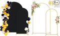 7.2FT, 6FT Arch Backdrop Stand with Cover Set of 2, Gold Metal Balloon Wedding Arch Frame with 8 Ground Stakes Stable for Outdoor Birthday Party Wedding Ceremony Bridal Baby Shower Decoration