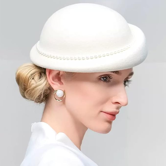 Women Wool Felt Ribbon French Fashion Vintage Millinery Beret Hats Top Cap Ladies Party Wedding Fedoras Chapeau