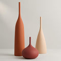 Ceramic Vases Set of 3, Modern Boho Vases for Centerpiece Decor, Matte Minimalist Decorative Vases for Home Decor, Living Room, Bookshelf, and Entryway Table Decor (Multicolor-1)