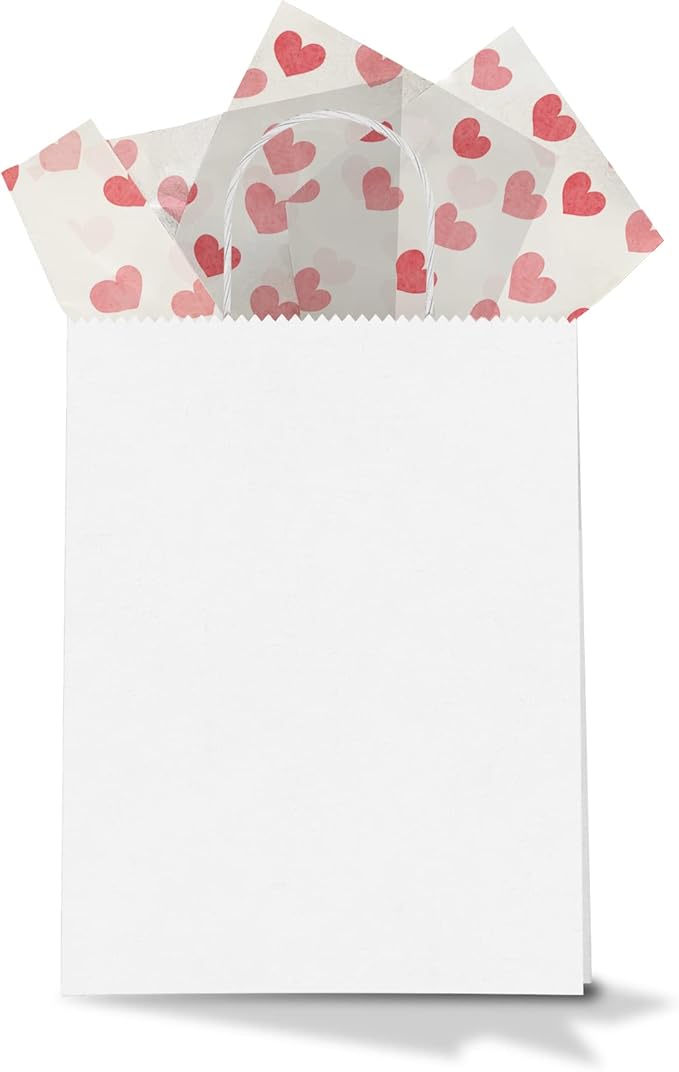 Pro Supply Global Fading Hearts Printed Tissue Paper for Valentine's Day Gift Bags or Boxes and Wrapping - Bulk Decorative Art Tissue Paper for Packaging and Gifting | 24 Sheets 20" x 30"