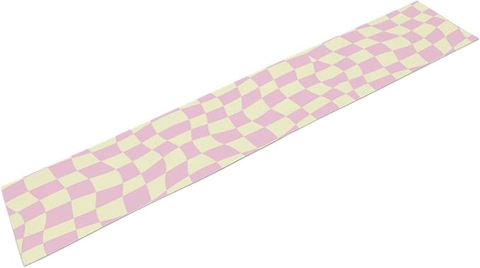 Hippie Table Runner Retro Geometric Square Purple Grid 60s70s Style Kitchen Restaurant Decoration for Indoor and Outdoor Wedding Party Table Runner 13x120 Inch