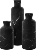 Creative Scents Black Marble Look Vase Set - Vases Home Decor, Premium Quality for Holding Pampas Grass, Dried/Fresh Flowers, Vases for Decor - Kitchen, Bedroom, Office, Living Room, or Shelf Decor