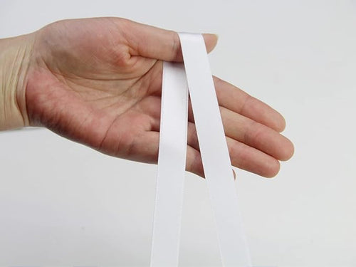 100Yards Double Faced Satin Ribbon Boutique Gift Wrapping Package, DIY Crafts Bow Hair Headband Accessories Assorted Ribbon#29 (5/8" 15mm, White)