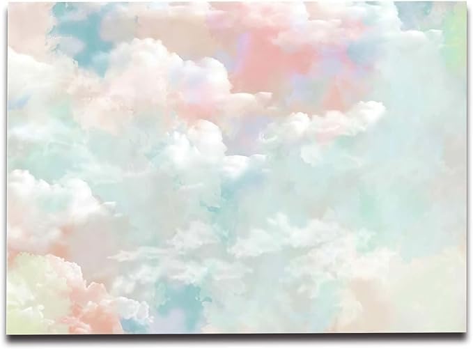 Wall Mural - 3D Wallpaper Decoration, Pink Clouds, 103" x 69" (Not Self-Adhesive)
