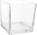 NUOBESTY Clear Thickened Square Glass Vase for Hydroponic Plants Modern Decorative Flower Container Smooth Touch Table Centerpiece for Home and Office
