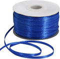 1/8 Inch x 200 Yards Royal Blue Thin Solid Satin Ribbon Spool Double Face Woven Polyester Fabric Ribbons for Crafts Hanging Tags Invitation Card Balloons Bouquet Hair Gift Wrapping Party Decoration