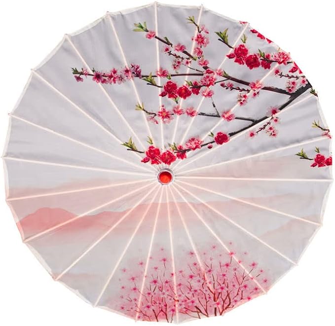 Parasol Chinese Style Classical Oil Paper Umbrella Rainproof Umbrella, Parasol Pendent Floral Mulitcolor Paper and Bamboo Painted Paper Parasol
