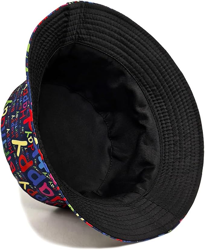 Malaxlx Bucket Hat Beach Sun Hat Fishing Hat for Women Men, Outdoor Travel Reversible Double Side Wear Fisherman Hat