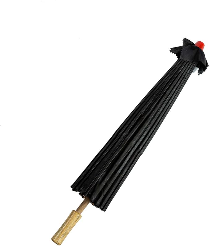 THY COLLECTIBLES 33" Japanese Chinese Umbrella Parasol for Wedding Parties, Photography, Costumes, Cosplay, Decoration and Other Events - Solid Color (Black)