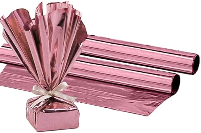 PMU Gift Wrap Mylar Roll Metallic Baby Pink 2-sided, 48 Inches X 100 Ft Roll 1.4 Mil Highly Reflective Mylar Film, Great for Gifts, Birthdays, Christmas, Baskets, Arts & Crafts