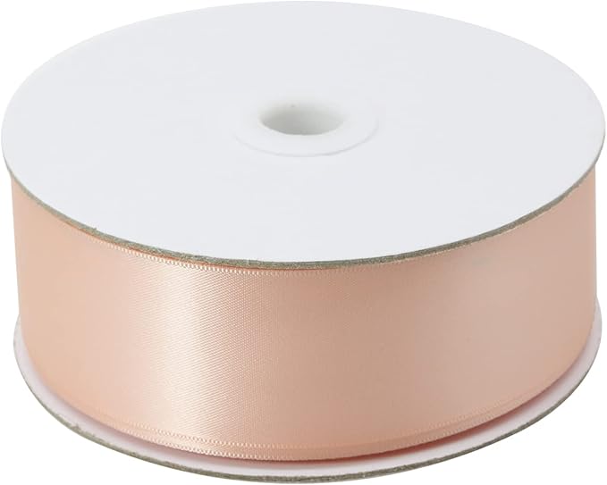 Peach Double Faced Satin Ribbons 1-1/2 inch Flower Boutique Gift Wrapping Ribbon 1.5inch 50yards Fabric Silk Bow Ribbon for Valentine's Day & Mother's Day DIY Crafts Hair Headband-Sewing