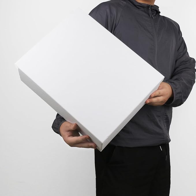 YINUOYOUJIA Large Gift Box with lid 16.5x13x5.5 inches,White Boxes for Presents,Birthday,Valentine's Day,Mother's Day,Christmas,Anniversary.