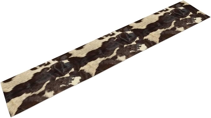 Cow Print Table Runner, Cowhide Print Western Style Table Runner Country Farmhouse Cottage Cow Patten Table Decoration for Home Kitchen Dining, 13x90 Inch
