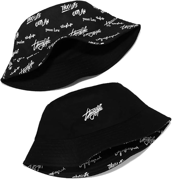 Malaxlx Unisex Bucket Hat Beach Sun Hat Aesthetic Fishing Hat for Men Women Teens, Reversible Double-Side-Wear