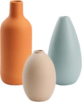 Ceramic Vase Set of 3, Modern Vase for Minimalist Decor,Aesthetic Vase Round Flower Vases for Boho Home Wedding Party Room Dinner Table Shelf Décor