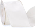 Ribbli White Velvet Wired Ribbon 4 Inch Velvet with Satin Christmas Ribbon for Gift Wrapping Christmas Tree Decoration Crafts Wreaths Supplies-Continuous 10 Yards
