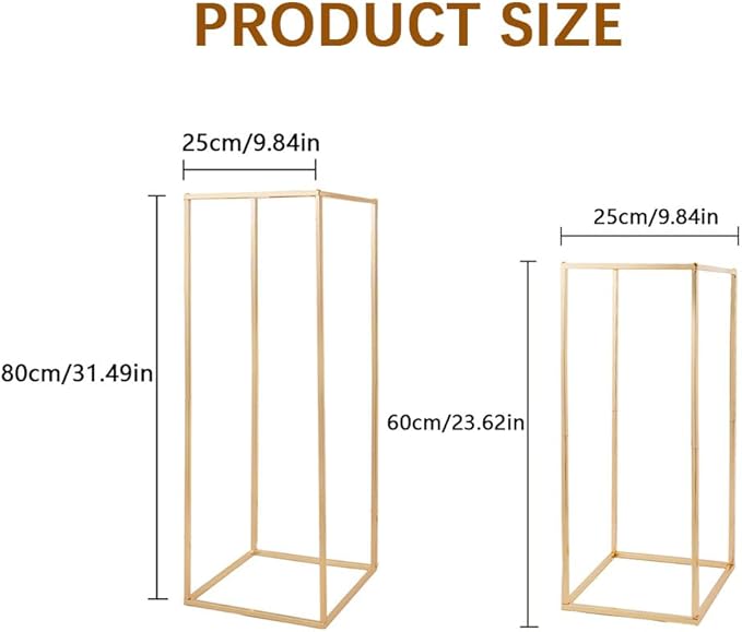 31.5Inch Gold Flower Stand Centerpieces for Wedding,Metal Column Geometric Flower Stand Tall Floor Vase for Table Decorations Event Home Party( 5pcs)