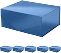 PACKHOME 6 Gift Boxes 9x6.5x3.8 Inches, Rectangle Collapsible Boxes with Magnetic Lids for Gift Packaging (Glossy Navy)